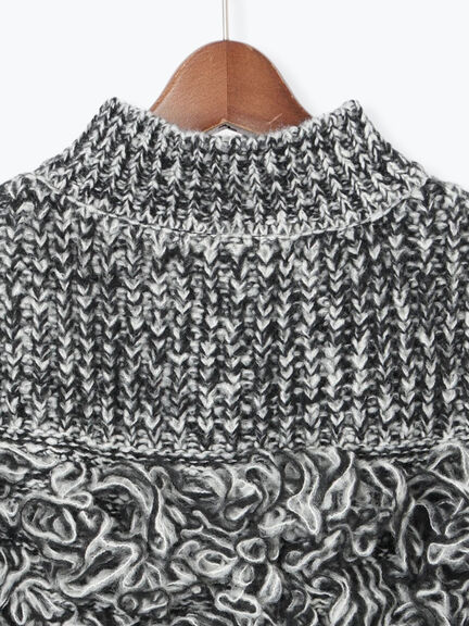 ループ編みコンパクトジップベスト（グレー）｜Te chichi（テチチ）通販