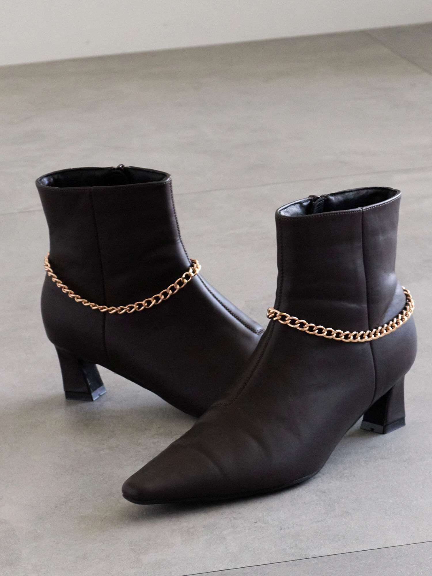 チェーンアクセントブーツ（ブラック/ブラウン/シューズ/ショート