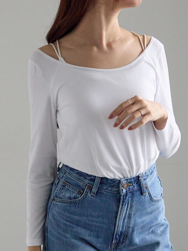 ヘルスヒートインナー(バレエネック)（オフホワイト）｜Te chichi（テチチ）通販