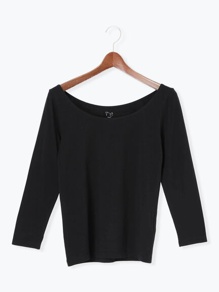 ヘルスヒートインナー(バレエネック)（オフホワイト/ブラック）｜Te chichi（テチチ）通販