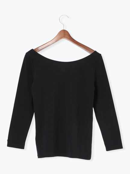 ヘルスヒートインナー(バレエネック)（オフホワイト/ブラック）｜Te chichi（テチチ）通販