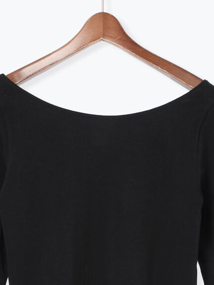 ヘルスヒートインナー(バレエネック)（オフホワイト/ブラック）｜Te chichi（テチチ）通販