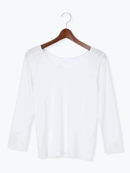 ヘルスヒートインナー(Uネック)（オフホワイト/ブラック）｜Te chichi（テチチ）通販