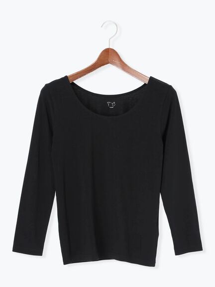 ヘルスヒートインナー(Uネック)（オフホワイト/ブラック）｜Te chichi（テチチ）通販