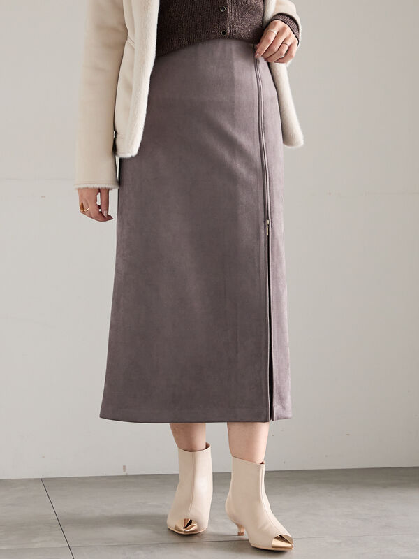 スエードサイドZIPスカート（チャコールグレー）｜Te chichi（テチチ）通販
