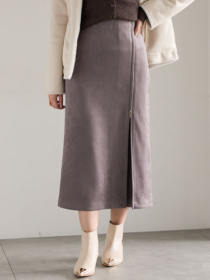 スエードサイドZIPスカート（オフホワイト/チャコールグレー/ブルー）｜Te chichi（テチチ）通販