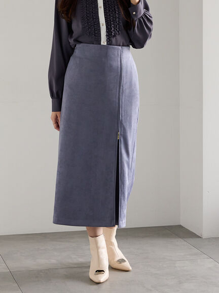 スエードサイドZIPスカート（オフホワイト/チャコールグレー/ブルー）｜Te chichi（テチチ）通販