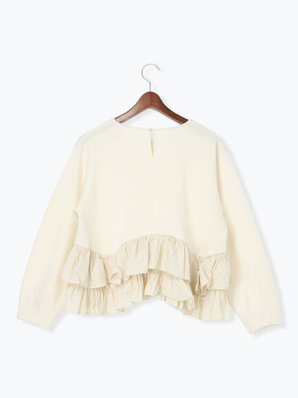 ティアードフリルヘムプルオーバー（オフホワイト/ブラック）｜Te chichi（テチチ）通販