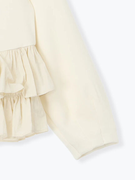 ティアードフリルヘムプルオーバー（オフホワイト/ブラック）｜Te chichi（テチチ）通販