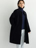 【宮本茉由着用】ウールメルトンノーカラーロングコート《2025winter catalog item》（ネイビー）｜Te chichi（テチチ）通販