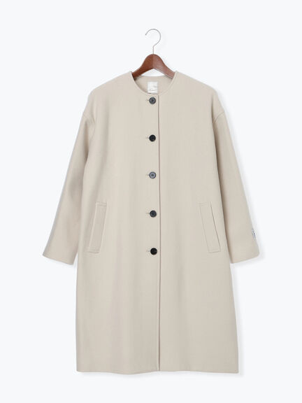 【宮本茉由着用】ウールメルトンノーカラーロングコート《2025winter catalog item》（ベージュ/モカ/ネイビー）｜Te chichi（テチチ）通販
