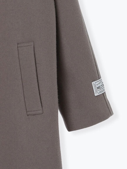 【宮本茉由着用】ウールメルトンノーカラーロングコート《2025winter catalog item》（ベージュ/モカ/ネイビー）｜Te chichi（テチチ）通販