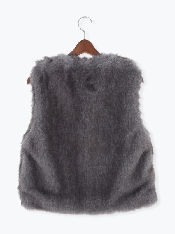 ショートファーベスト《2025winter catalog item》（グレー/ベージュ