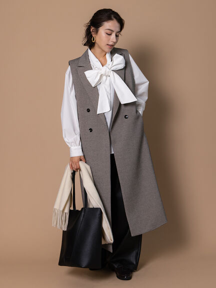 ビッグリボン2WAYブラウス《2025winter catalog item》（オフホワイト/ミント/サックスブルー）｜Te chichi（テチチ）通販