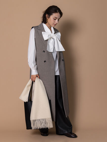 ビッグリボン2WAYブラウス《2025winter catalog item》（オフホワイト/ミント/サックスブルー）｜Te chichi（テチチ）通販