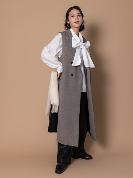 ビッグリボン2WAYブラウス《2025winter catalog item》（オフホワイト/ミント/サックスブルー）｜Te chichi（テチチ）通販