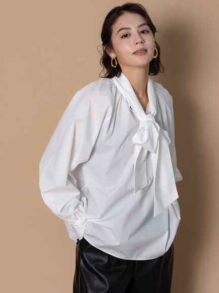 ビッグリボン2WAYブラウス《2025winter catalog item》（オフホワイト/ミント/サックスブルー）｜Te chichi（テチチ）通販