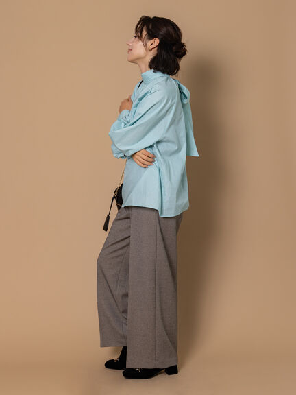 ビッグリボン2WAYブラウス《2025winter catalog item》（オフホワイト/ミント/サックスブルー）｜Te chichi（テチチ）通販