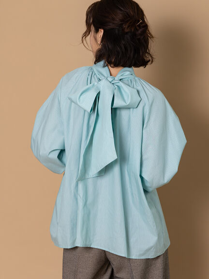 ビッグリボン2WAYブラウス《2025winter catalog item》（オフホワイト/ミント/サックスブルー）｜Te chichi（テチチ）通販