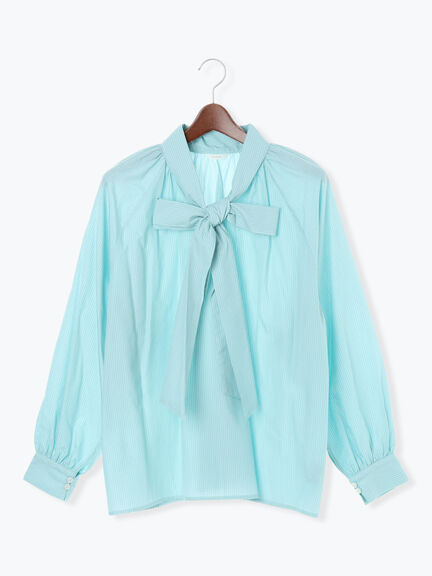 ビッグリボン2WAYブラウス《2025winter catalog item》（オフホワイト/ミント/サックスブルー）｜Te chichi（テチチ）通販
