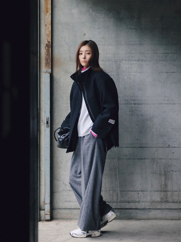 宮本茉由着用】ウールメルトンスタンドショートコート