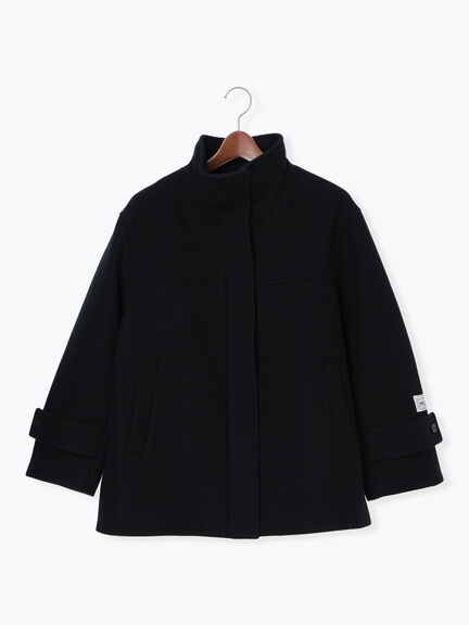 【宮本茉由着用】ウールメルトンスタンドショートコート（チャコールグレー/ブラック）｜Te chichi（テチチ）通販