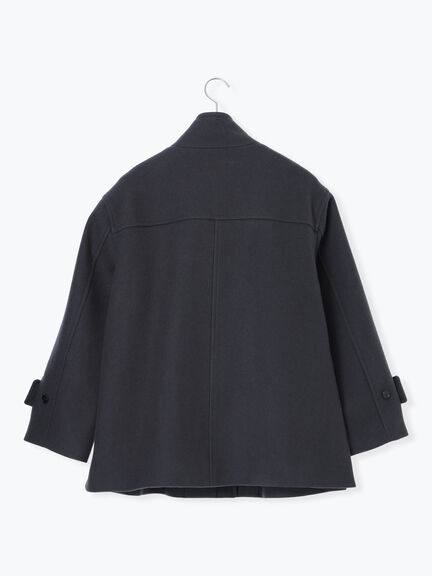 【宮本茉由着用】ウールメルトンスタンドショートコート（チャコールグレー/ブラック）｜Te chichi（テチチ）通販