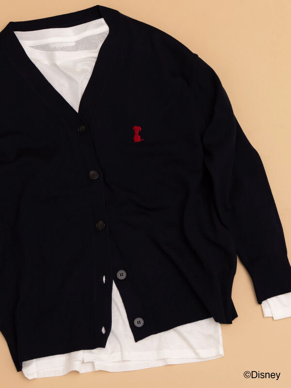 【Disney】101/刺繍Vネックカーディガン（ネイビー）｜Te chichi（テチチ）通販