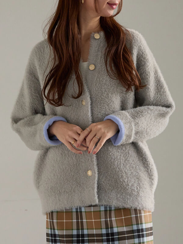 R by Te chichi】ダブルフェイスフェザーカーディガン《2025winter