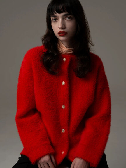 美品希少ST. JOHN COLLECTION レッドカーディガン サイズ4 美品希少ST. JOHN COLLECTION レッドカーディガン サイズ4 美品希少ST