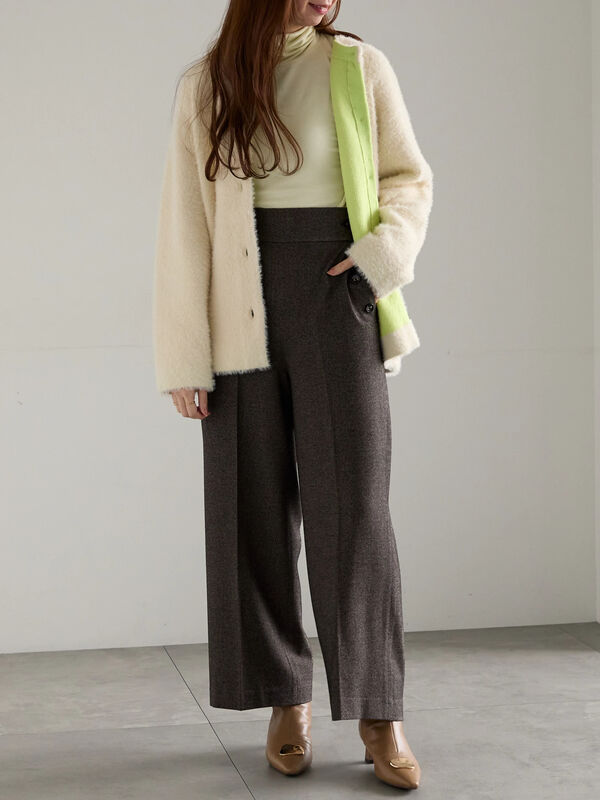 セール】 【R by Te chichi】ダブルフェイスフェザーカーディガン