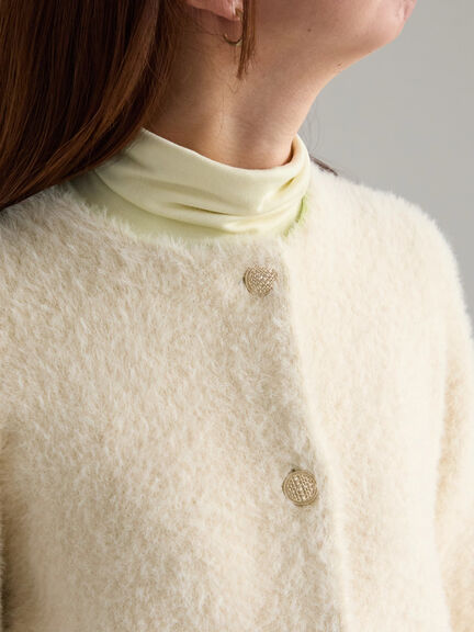 【R by Te chichi】ダブルフェイスフェザーカーディガン（オフホワイト/グレー/レッド/パープル）｜Te chichi（テチチ）通販