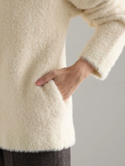 【R by Te chichi】ダブルフェイスフェザーカーディガン（オフホワイト/グレー/レッド/パープル）｜Te chichi（テチチ）通販