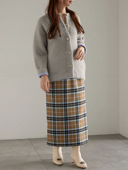 【R by Te chichi】ダブルフェイスフェザーカーディガン（オフホワイト/グレー/レッド/パープル）｜Te chichi（テチチ）通販