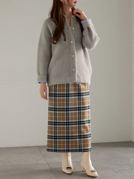 【R by Te chichi】ダブルフェイスフェザーカーディガン（オフホワイト/グレー/レッド/パープル）｜Te chichi（テチチ）通販