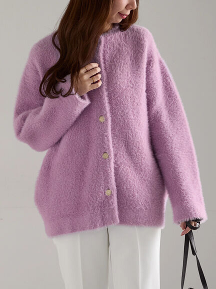 【R by Te chichi】ダブルフェイスフェザーカーディガン（オフホワイト/グレー/レッド/パープル）｜Te chichi（テチチ）通販