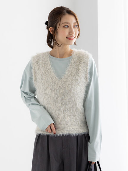 itochi プリーツスリーブジャケット ブルゾン ノーカラー グレー itochi プリーツスリーブジャケット ブルゾン ノーカラー グレー