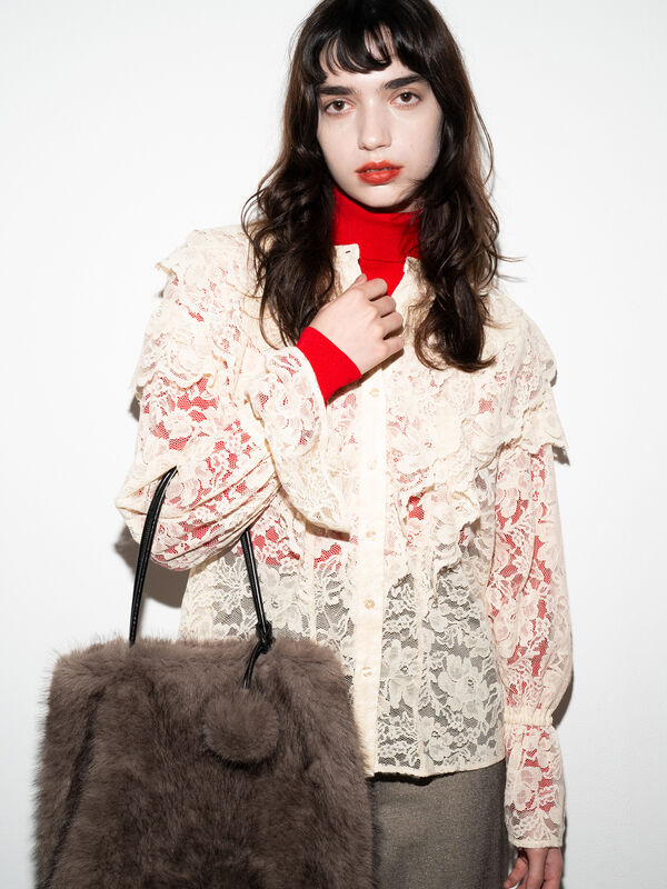 セール】 レースフリルレイヤードブラウス《2025winter catalog item