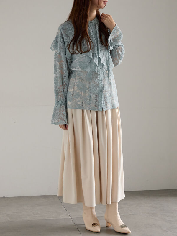 セール】 レースフリルレイヤードブラウス《2025winter catalog item