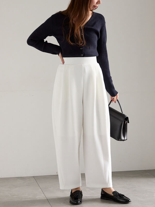 セール】 ダンボールカーブパンツ（オフホワイト/チャコールグレー