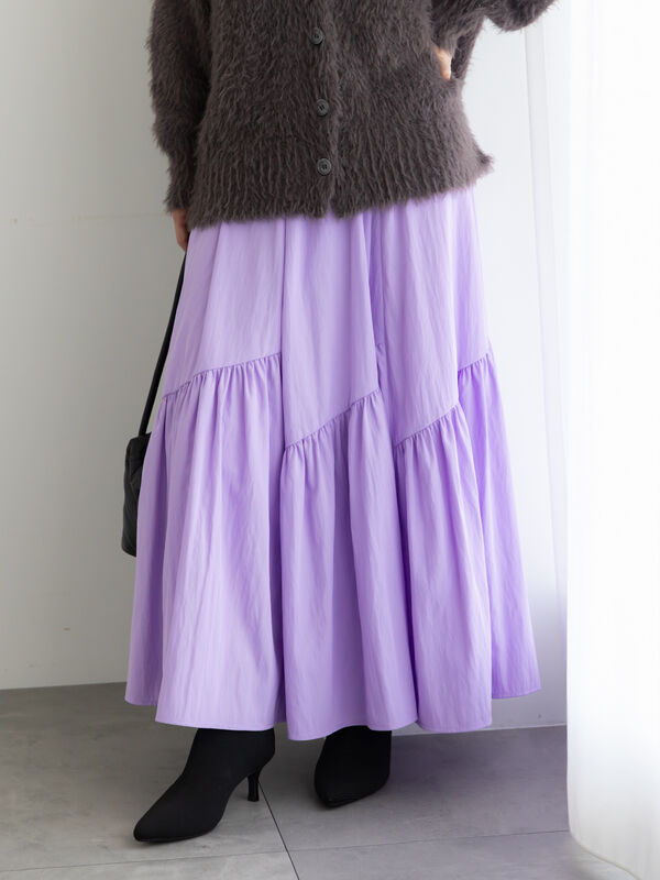 セール】 マットタフタバイヤスティアードスカート《2025winter