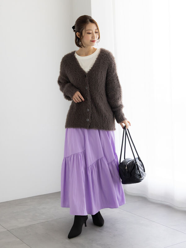 セール】 マットタフタバイヤスティアードスカート《2025winter