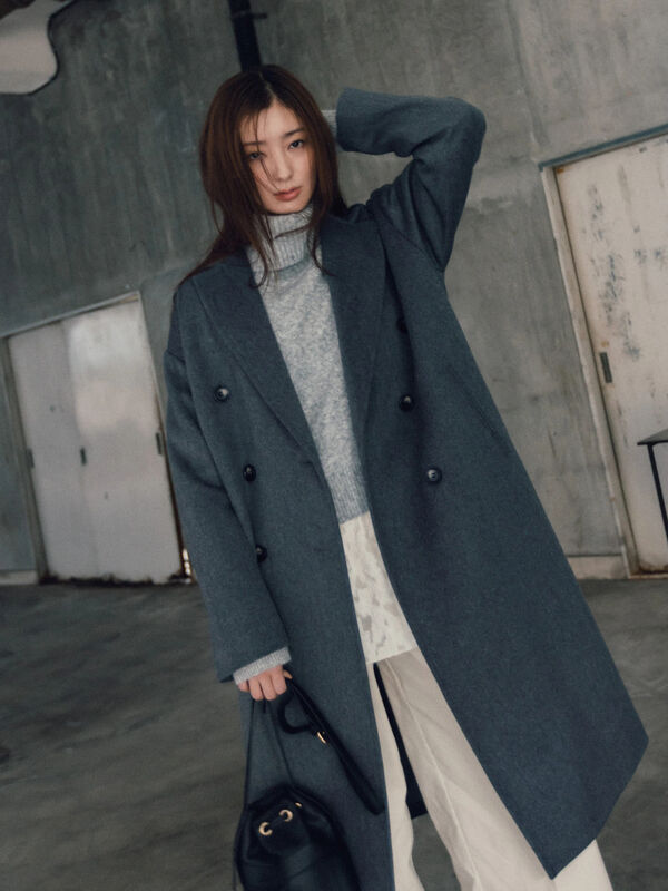 【宮本茉由着用】チェスターコート（チャコールグレー/モカ/ブルー）｜Te chichi（テチチ）通販