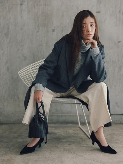 【宮本茉由着用】チェスターコート（チャコールグレー/モカ/ブルー）｜Te chichi（テチチ）通販