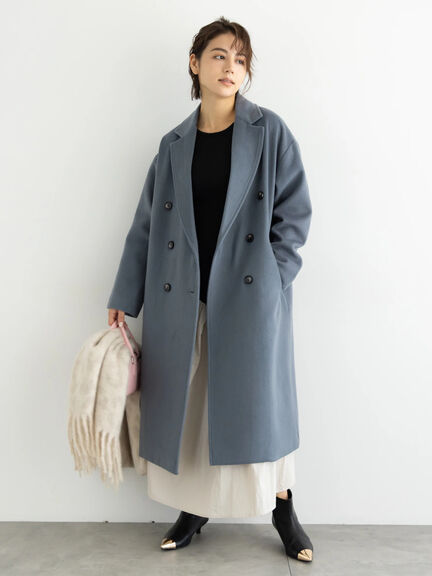 【宮本茉由着用】チェスターコート（チャコールグレー/モカ/ブルー）｜Te chichi（テチチ）通販