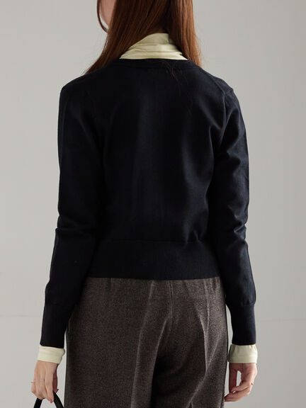 ビジューニットコンパクトカーディガン（グレー/ブラック/レッド）｜Te chichi（テチチ）通販