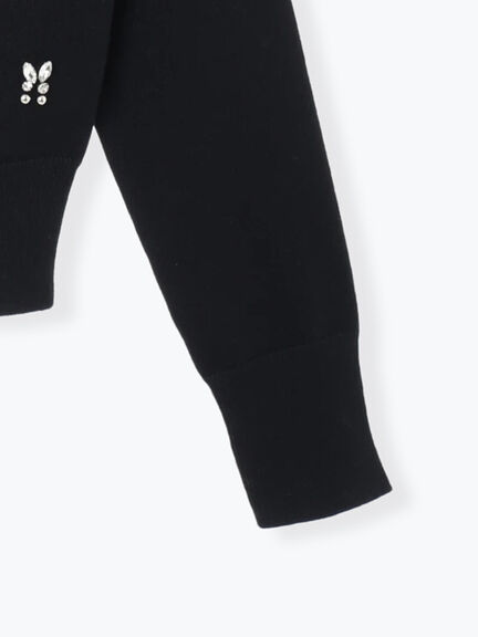 ビジューニットコンパクトカーディガン（グレー/ブラック/レッド）｜Te chichi（テチチ）通販