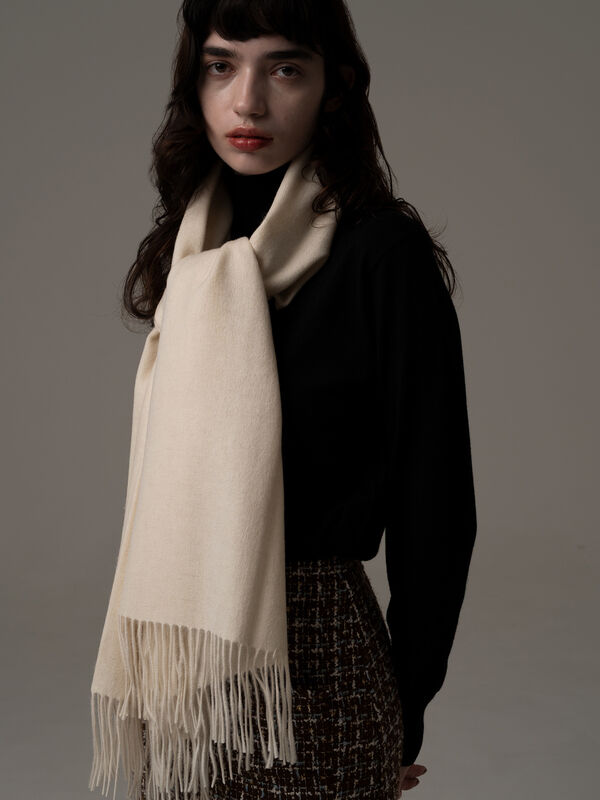 ウールプレーンストール（オフホワイト/ボルドー/キャメル/Ｓグレー）｜Te chichi（テチチ）通販
