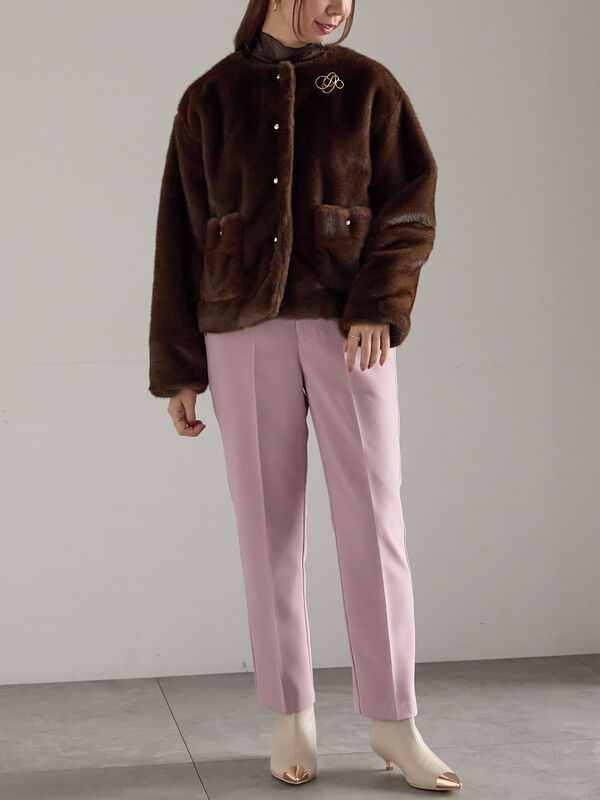 Te chichi テチチ　発売中　上品　ブラウンミンクエコファーコート Te chichi テチチ 発売中 上品 ブラウンミンクエコファーコート Te