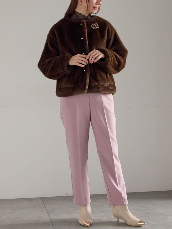 セール】 グラデーションファーノーカラージャケット《2025winter